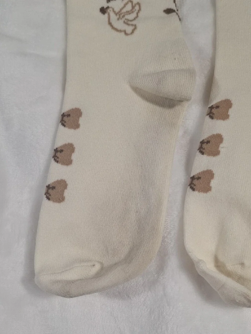 Innocent World Ivory Dove Floral Garland OTK Socks | Classic Lolita 🤍
